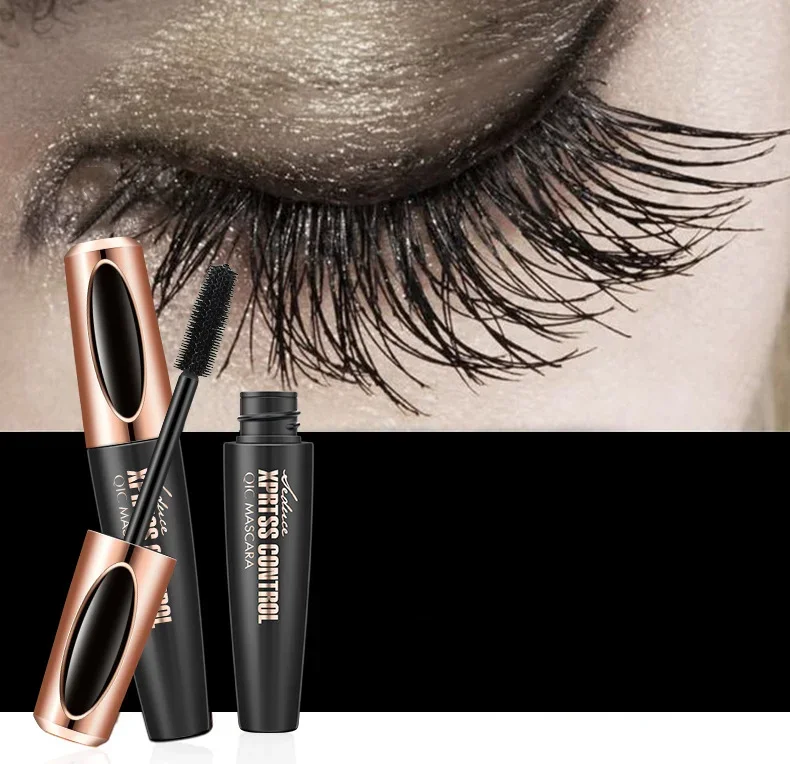 4d Fiber Wimper Mascara Waterdichte Dikke Verlenging Mascara Curling Lange Zwarte Extensie Persistent Effect Zonder Vlekken