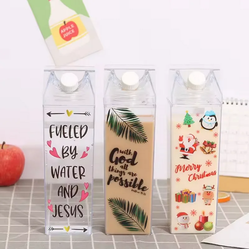 Transparent Water Bottle Creative Milk Cardboard Bottles Milk Juice Box Reusable Portable For Outdoor Sports Travel And Camping - view 5