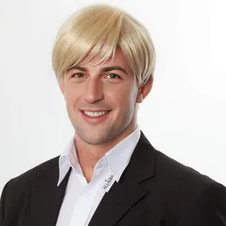 Natural Breathable Hair Extensions Synthetic Fashion Handsome Male Wigs Head Cover Short Straight Wig Hair Hat for Men