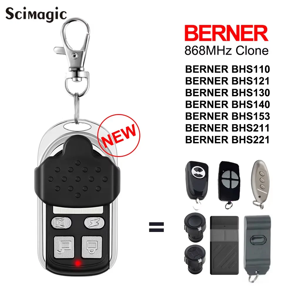 

BERNER RCBE 868 Garage Remote Control Clone BERNER BHS110 121130 140 BHS153 BHS211 BHS221 868.35 MHz Gate Door Opener Controller