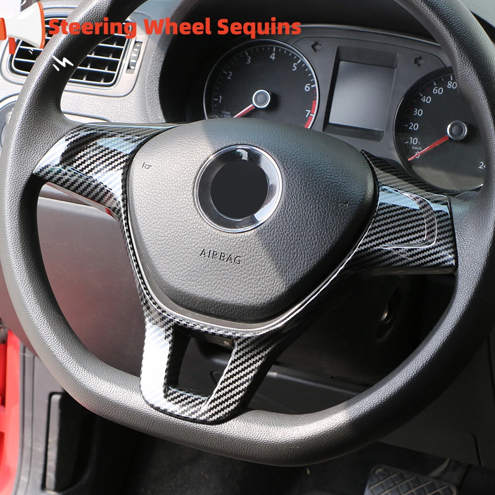 Car Steering Wheel Panel Cover Sequins for Volkswagen VW Golf 7 GTI MK7 POLO 2014 2015 Jetta MK6 2015+ ABS Trim