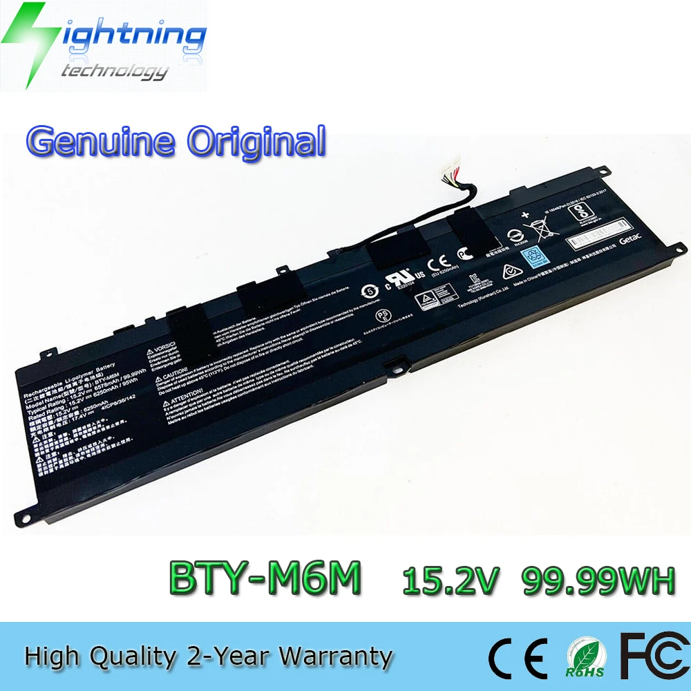 Brandnew Genuíno Original Bty-m6m 15.2v 99.99wh Bateria do Portátil para Msi Criador 15 A10sfs A10se Stealth Ge66 Gs66