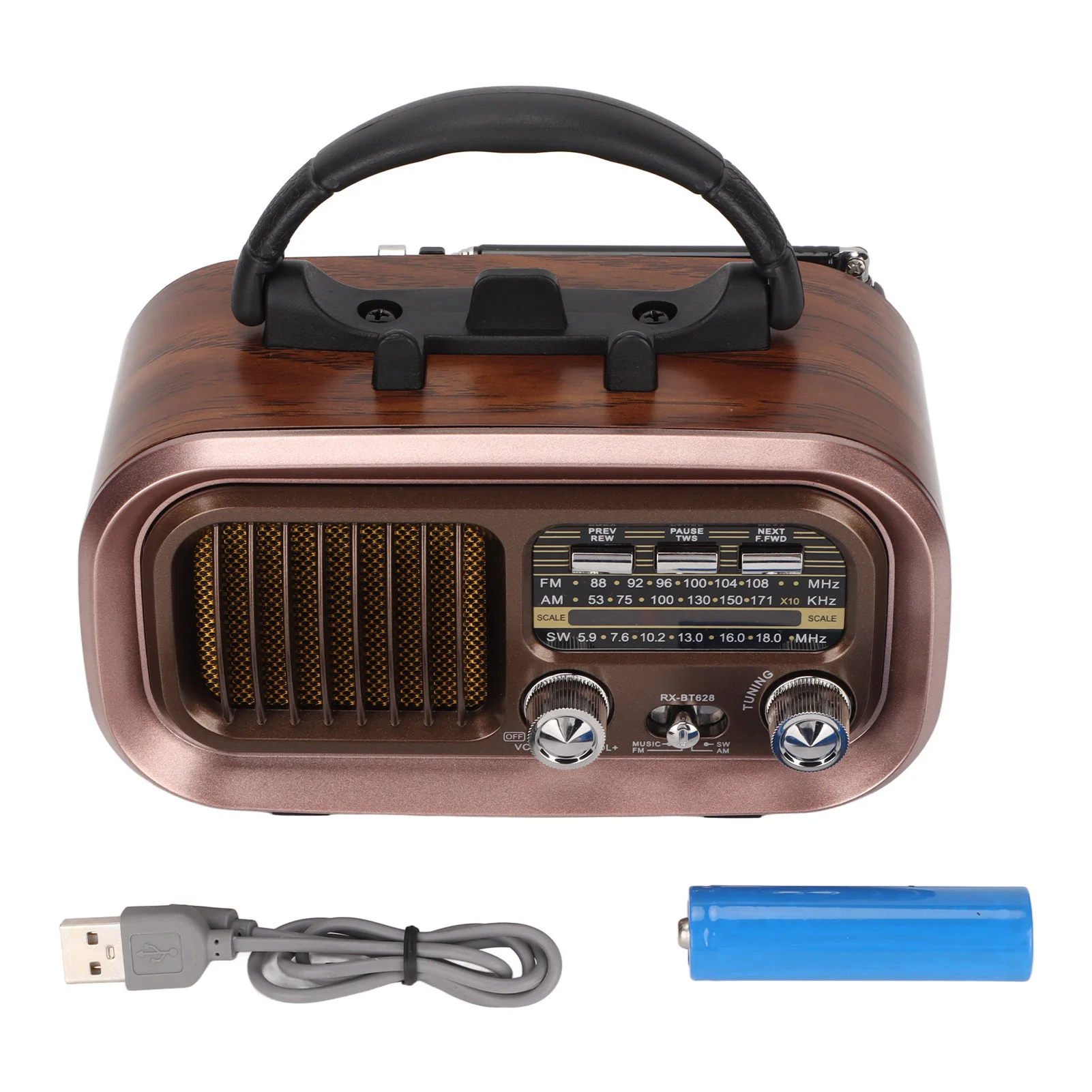 Bluetooth Radio Speaker Portable Vintage Radio Speaker 3 Bands Multifunctional Bluetooth AM FM Radio for Indoor and Outdoor