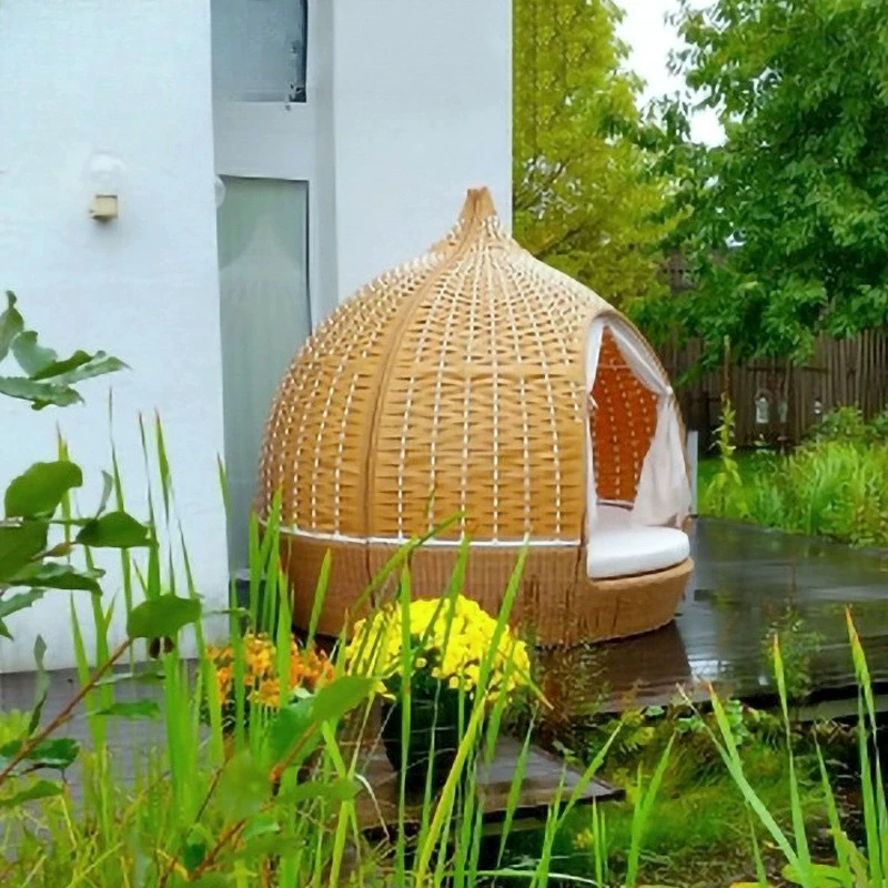 Outdoor Balcony Bed Garden Rattan Hanging Bird's Nest Hanging Basket Hotel Homestay Resort Sofa Courtyard Sofa Lounger