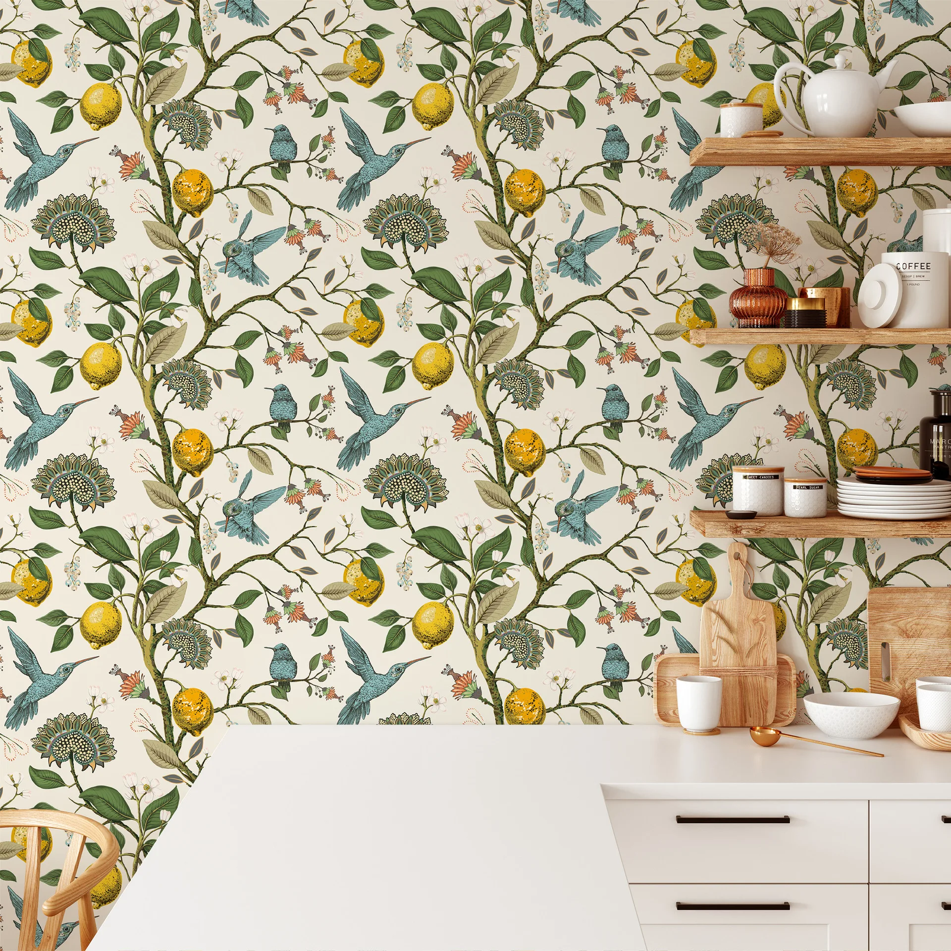 45CM Floral Plants Peel and Stick Wall Sticker Vinyl Contact Paper Self Adhesive Wall Paper Living Room Bedroom Cabinet Decorate