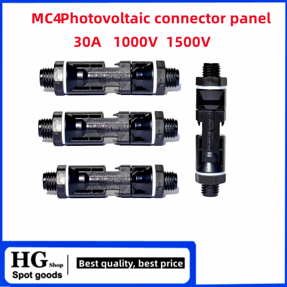 Conector fotovoltaico do painel impermeável, macho e conector fêmea, caixa do ônibus, tomada do painel do inversor, IP67, 30A, 1000V, 1500V