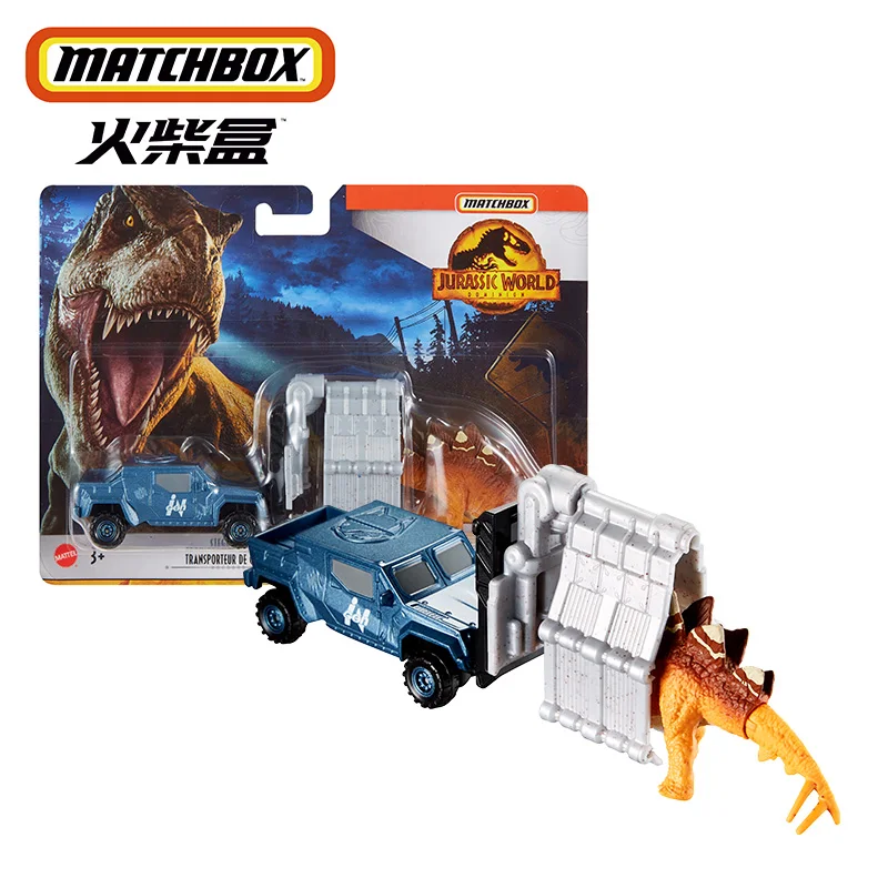 Original Matchbox Car Jurassic World Dino Transporters Diecast 1:64 Voiture Giganotosaurus Tyrannosaurus Rex Kids Toys for Boys