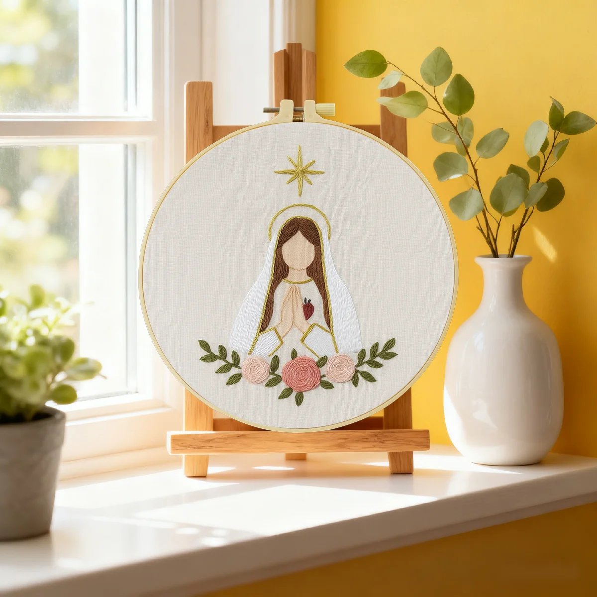 1 Stück 20X20CM/15X15CM 7,87/6,3 Zoll Bodhisattva-Tasche Stickerei-Starter-Kit DIY-Kit DIY-Stickerei-Set Handarbeiten Malerei – Detail 2
