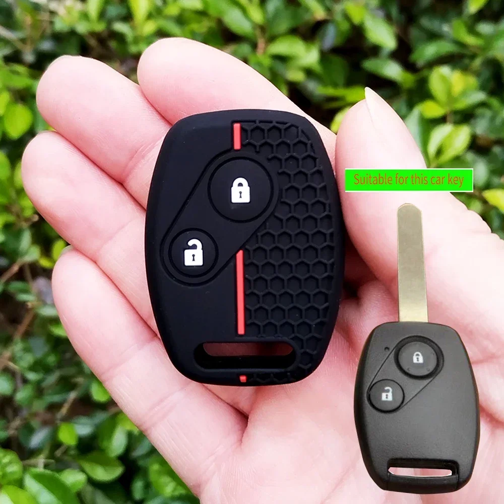 Silicone Key Case Cover for Honda Civic Accord VII Crv Frv Insight Shuttle Stream Jazz Keyless Accessories Keychain 2/3 Buttons