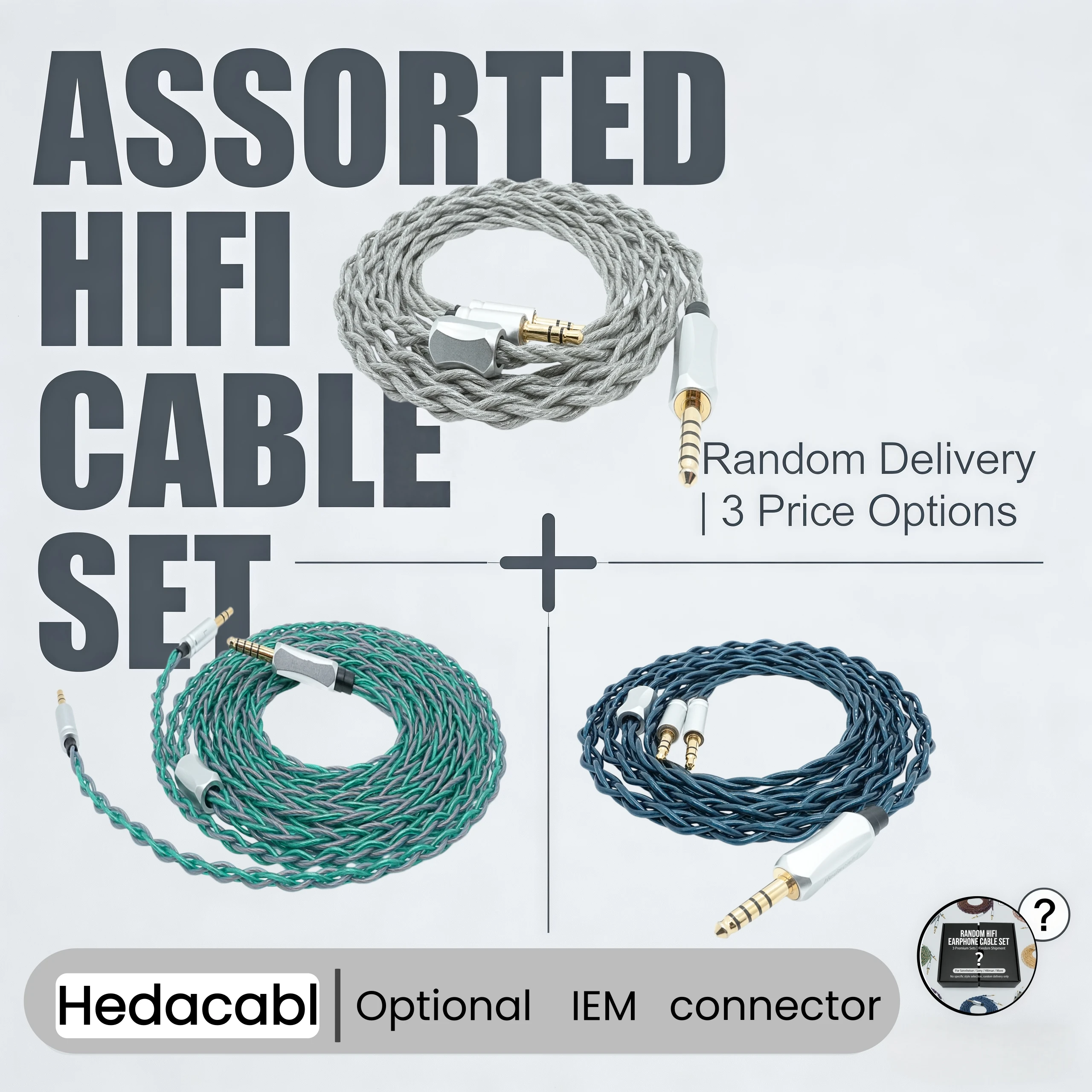 

Кабель для наушников Hedacabl Lucky Bag 1.25/1.5м, IEM-кабель 3.5мм 4.4мм 6.35мм XLR для MMCX 0.78 2PIN, врезной 2PIN для наушников IE900