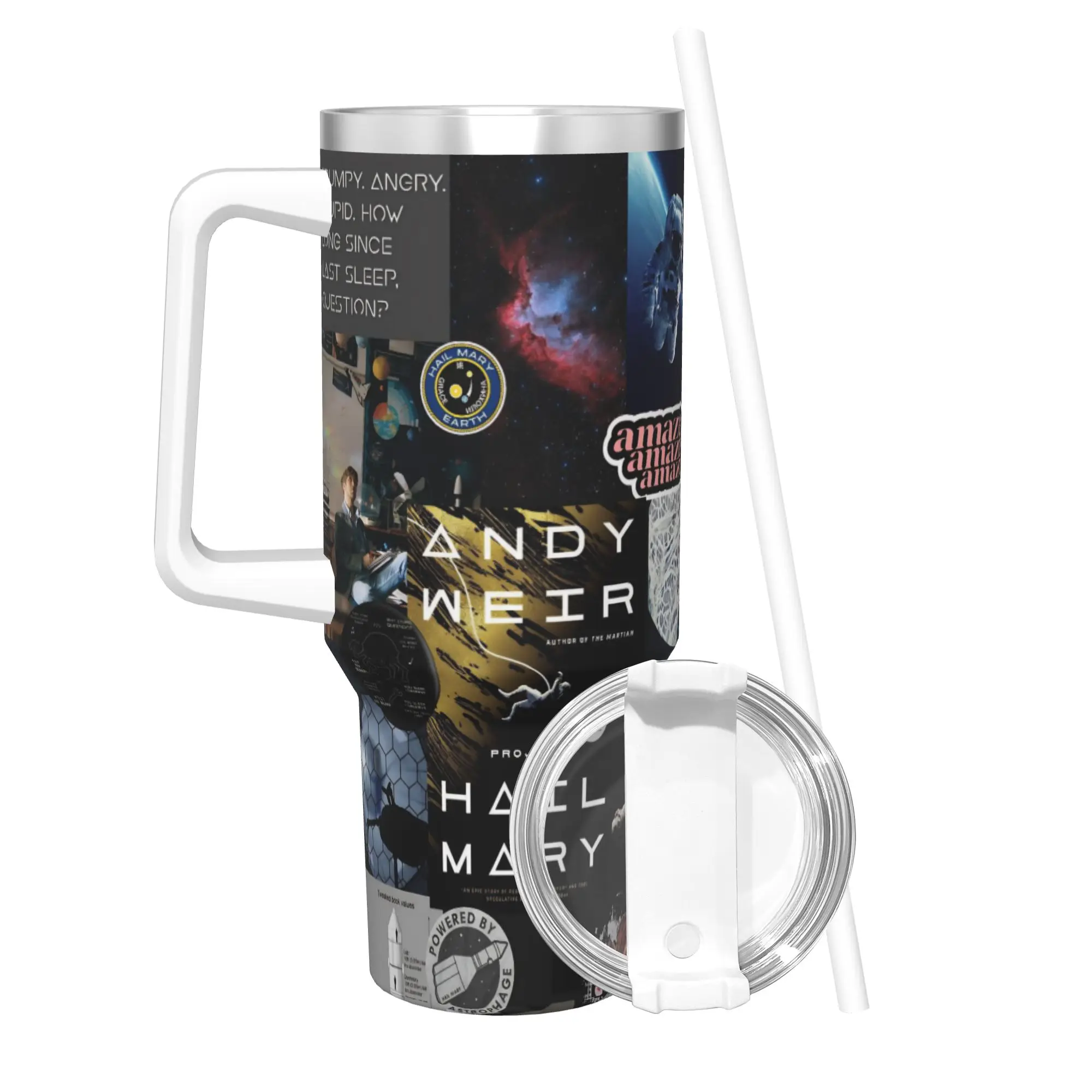 Project Hail Mary Movie 2026 Insulated Tumbler with Straws  Stainless Steel Thermal Mug Office Home Hot Cold Drinks Cup 40oz
