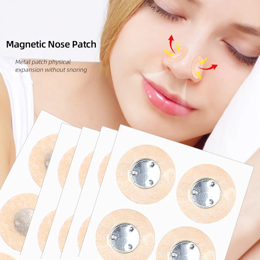 10Pcs Nose Breathing Patches Magnetic Suction Iron Nasal Strips Increase Air Improve Sleep Quality Reduce Snoring Tools