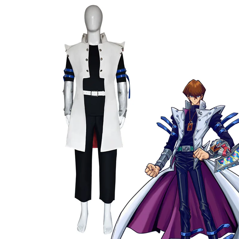 Yu-Gi-Oh!Game Duel Monsters GX Kaiba Seto Cosplay Costume Adult Men Pants Trench Coat Halloween Carnival Uniform Suits