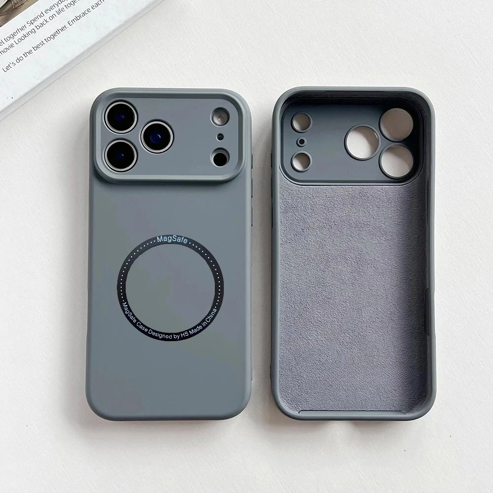 حافظة أصلية من السيليكون السائل لهاتف آيفون 17 برو ماكس اير 16E 15 بلس غطاء خلفي مغناطيسي لاسلكي مضاد للسقوط #2