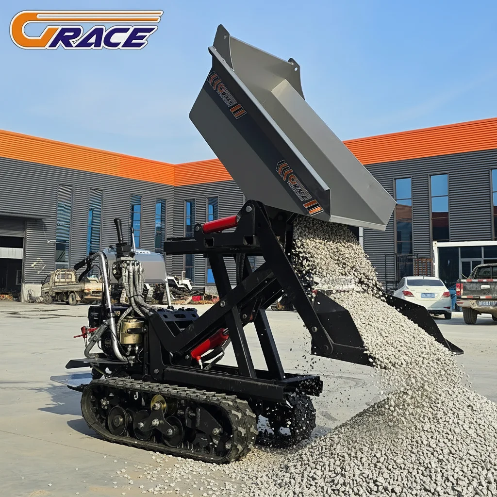 Customized Hydraulic Mini Dump Truck for Agricultural Mini Crawler Dumper OEM Small Tracked Dumper with Different Load Options