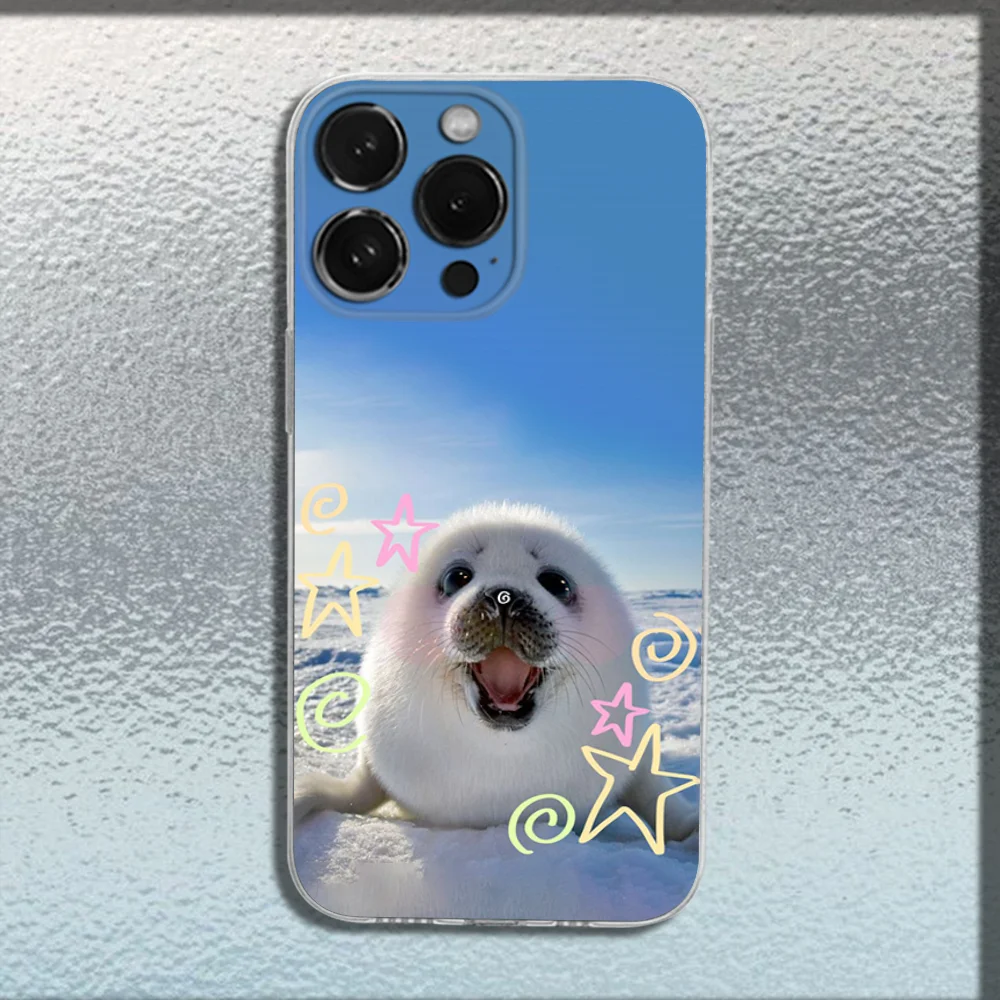 Seal Funny Cute Phone Case For iPhone 16,15,14,13,12,11 Plus,Pro,Max,XR,XS,X,Plus,SE,Mini Transparent Soft Cover - Image 5