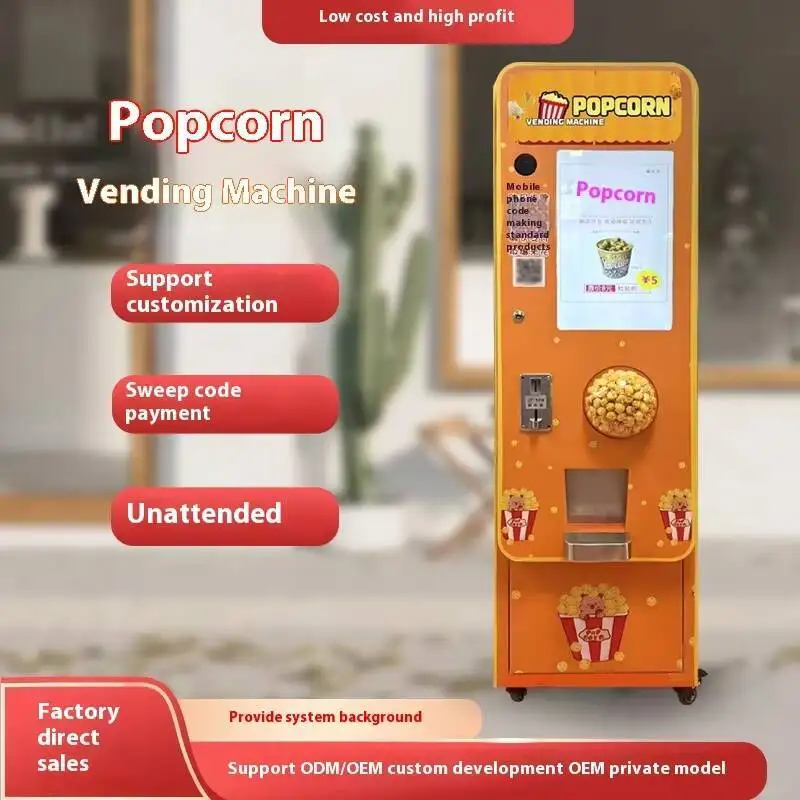 2025 Fully Automatic Popcorn Vending Machine 24-hour Commercial Unmanned Self-service Popcorn Machine Factory Direct Sales
