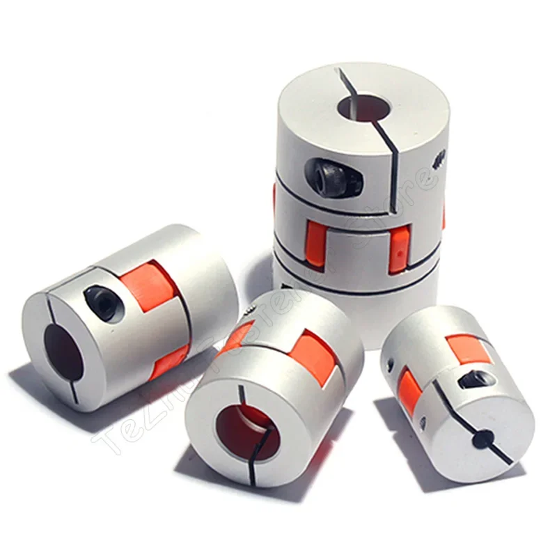 Aluminum Alloy Plum Coupling Flexible Jaw Coupler Set Screw Clamping for Stepper Servo Motor Ball Screw Slide OD14-105mm
