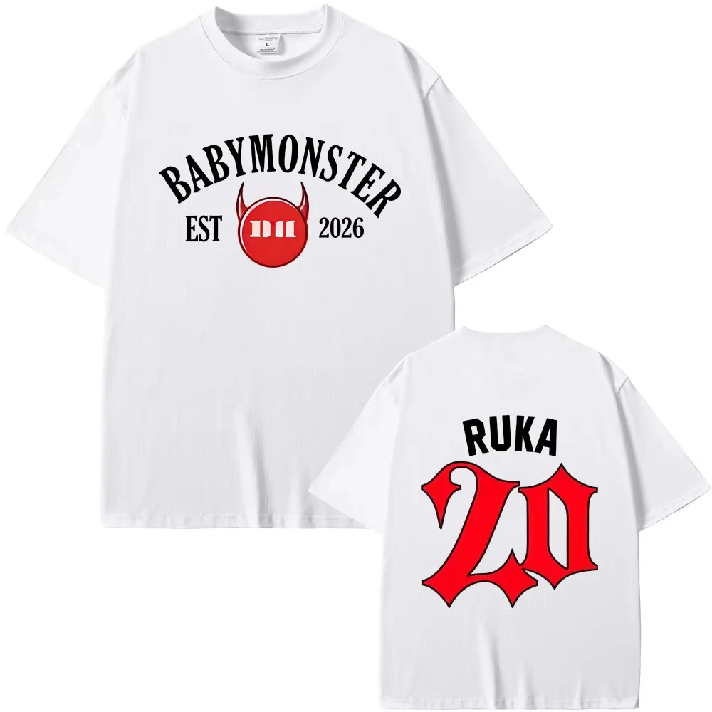 Babymonster Ahyeon Asa Rami Rora Ruka Pharita Chiquita 2026 Merch T-shirts Men Women Fashion Casua pure cotton T Shirts
