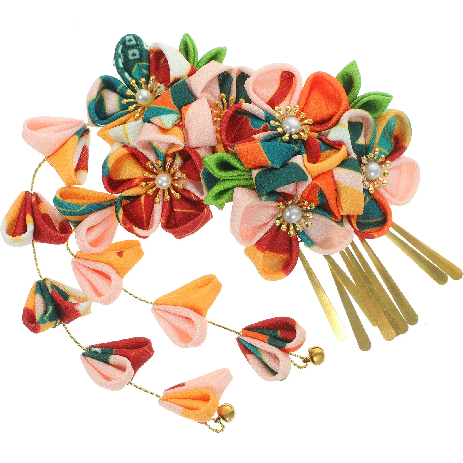 

2 шт., тканевая повязка на голову с цветочным принтом, желтый японский стиль, тонкие аксессуары для волос, очаровательный элегантный головной убор для женщин и девочек, модные волосы