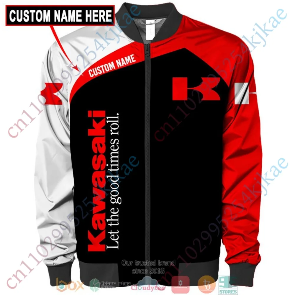 

Kawasaki Jackets For Men's Clothing Winter Thick Bomber Jacket Harajuku Baseball Uniform Hip Hop Windbreaker High Quality Coat