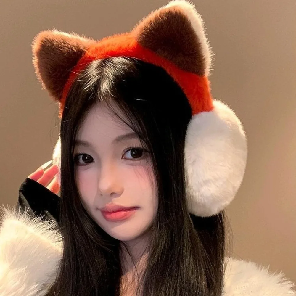 สบายการ์ตูนการ์ตูน Earmuffs Thicken Windproof ฤดูหนาว Plush หมวกหูหูอุ่น Earflap พับฝาครอบหูเด็ก