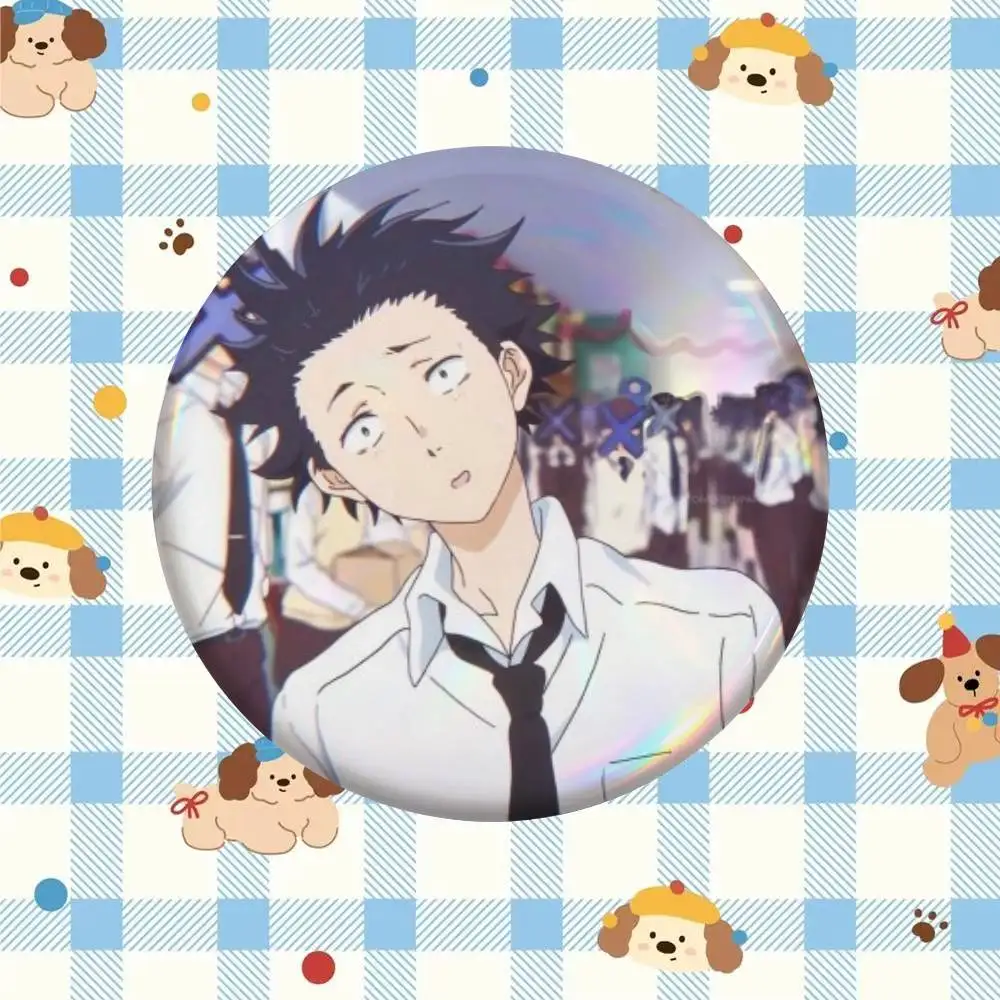 Anime A-A Silent Voice  Badge Tinplate Meme Round Brooch for Hat Bag Creative Lapel Jewelry Accessories Gifts