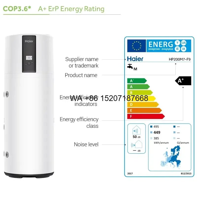 Wmwmnu for Haier All in One Solar System 200 250L Built In Tank 75C High Temp Air Source Space Heat Pump Hot Water Boiler
