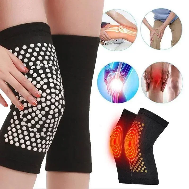 Rodilleras de apoyo autocalentable para artritis, 2 piezas, alivio del dolor articular, recuperación de lesiones, Protector de rodilla, masajeador deportivo