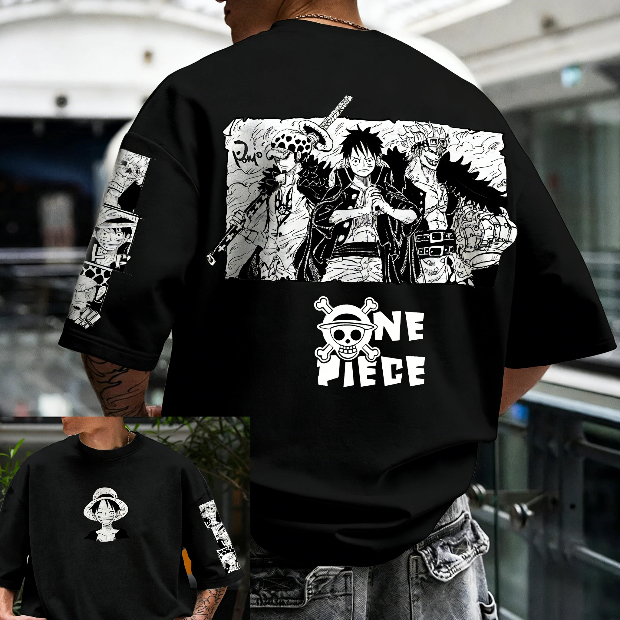 

Футболка One Piece - мужская/женская - хлопок - новый дизайн лето 2026 - удобная в носке