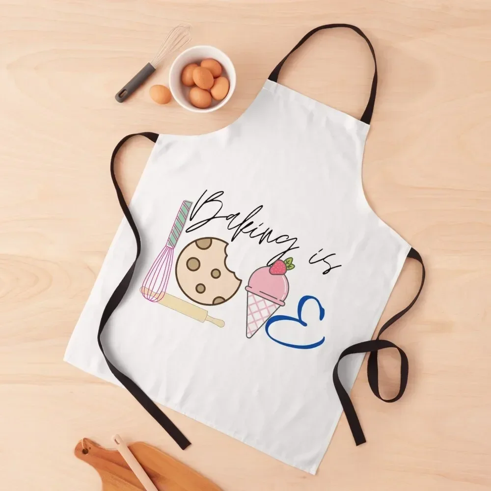 

Baking is LOVE - bakers, pastry chefs and hobby chefs Apron Barista professional hairdressing Kitchen Apras Man Apron