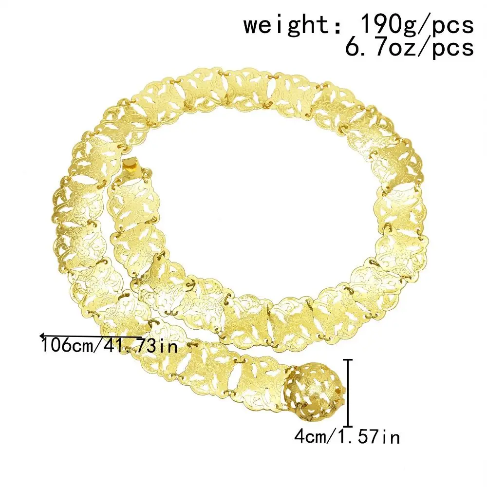 خمر الفضة العرقية نمط حزام التقليدية ماليزيا المعادن الخصر سلسلة شرابة الجوف خارج الذهب حزام مهرجان التبعي #6