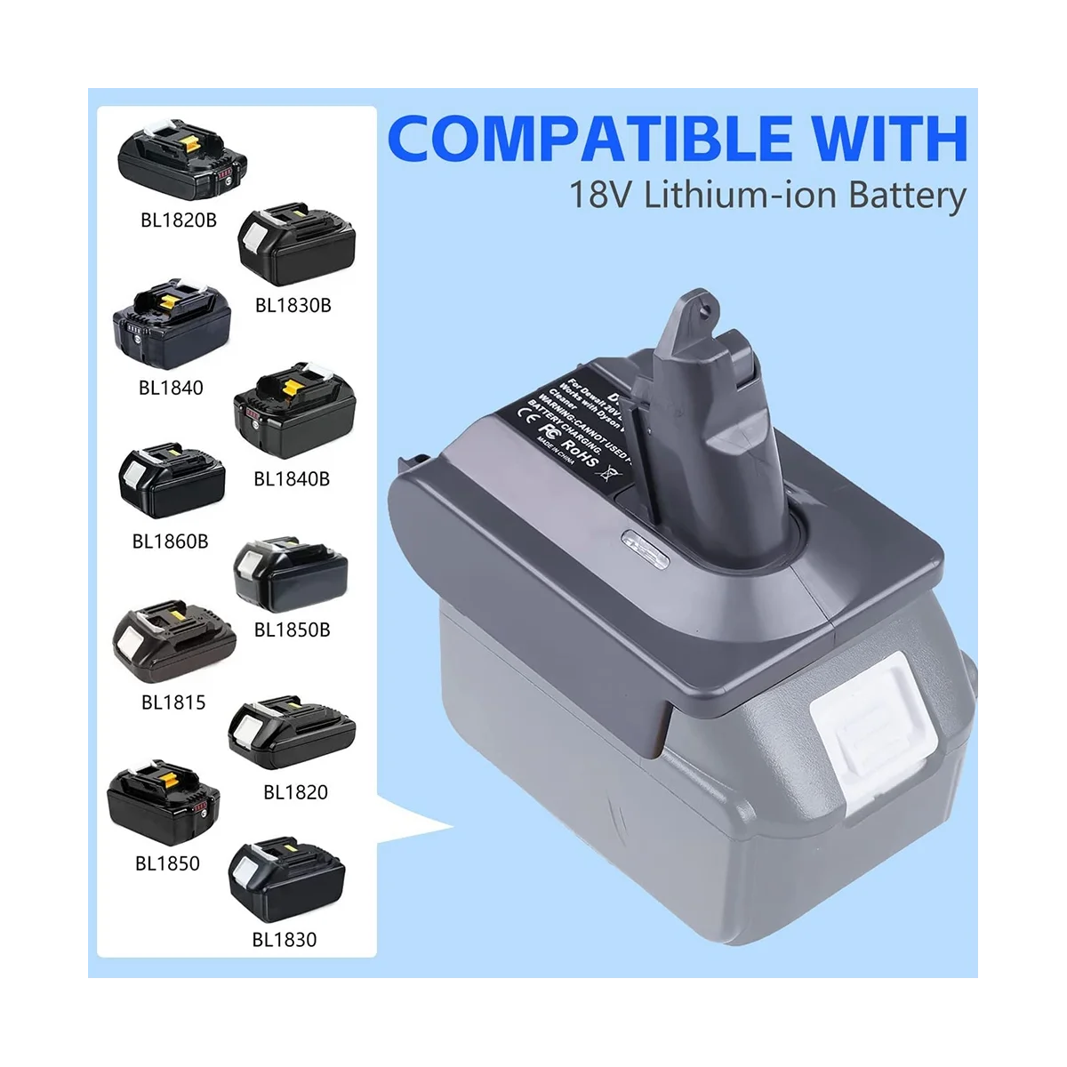 Адаптер A57G-V6 для литий-ионного аккумулятора Makita 18 В, преобразователь в инструмент Dyson V6, для аккумулятора Makita 18 В BL1830 BL1850