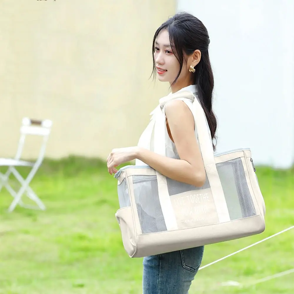 

Подарочная портативная сумка-тоут для кошек, сетчатая легкая сумка-тоут для домашних животных, дышащий утолщенный чехол для переноски собак, путешествия на открытом воздухе