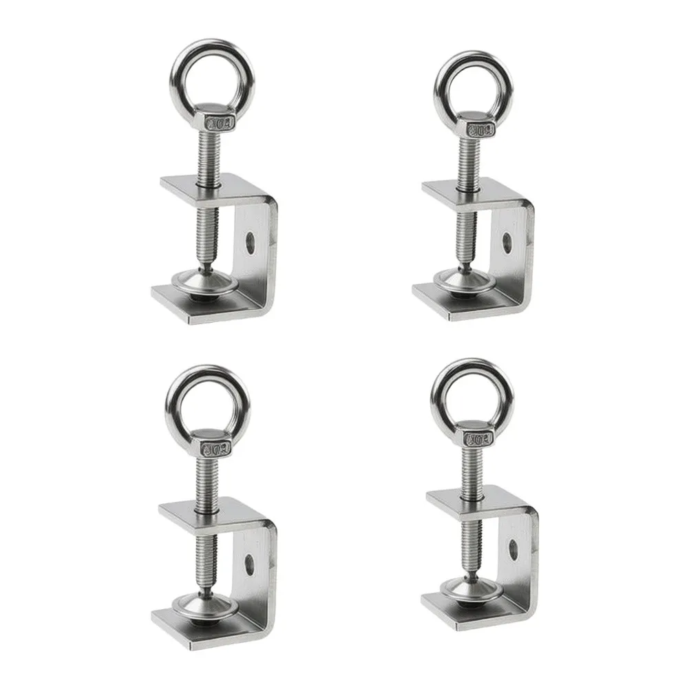 Robust Stainless Steel C Clamp with Eye Bolt Designed for Square Tube Clamping in Metalworking and Installation