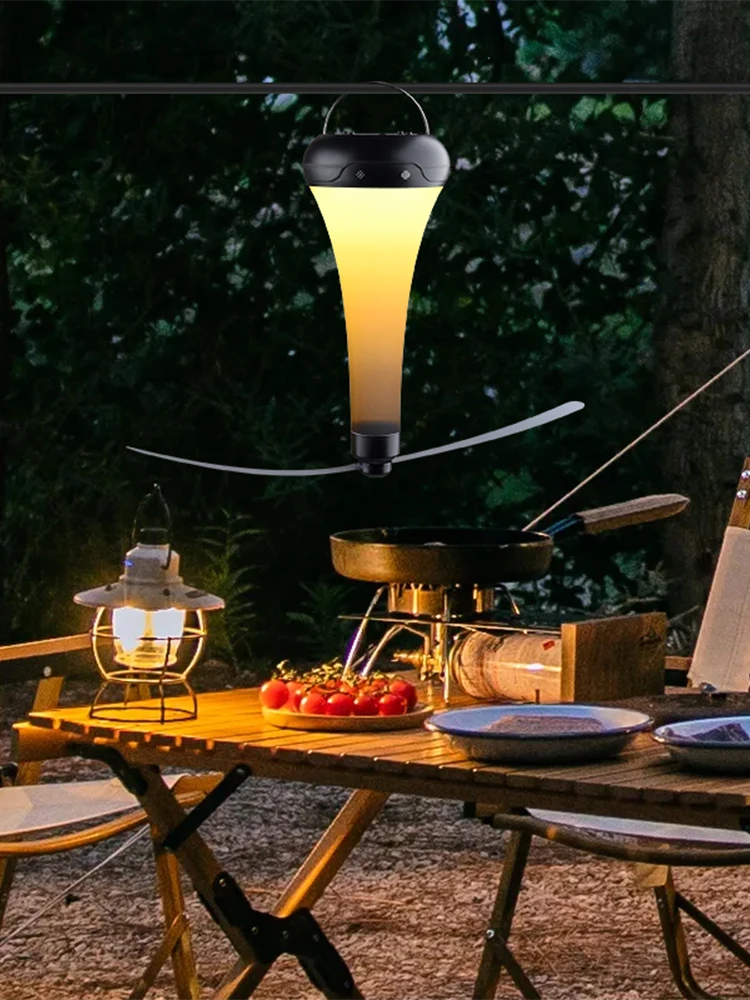 يطير طارد مروحة ضوء معلق يطير مبيد الحشرات القابلة لإعادة الشحن سطح المكتب مصباح مبيد الذباب مع شفرات لينة للاستخدام الداخلي والخارجي #5