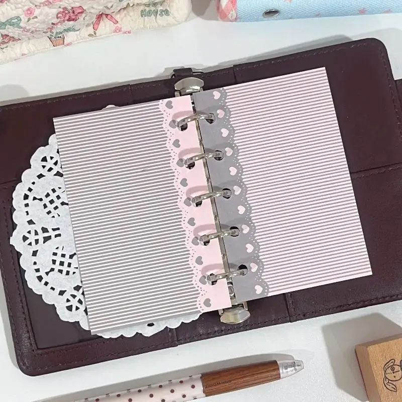 M5 Loose Leaf Planner Insert 60 Sheets 6 Designs 6 Hole Binder Refill Paper for Budget Tracking Diary Notebook Work Planning