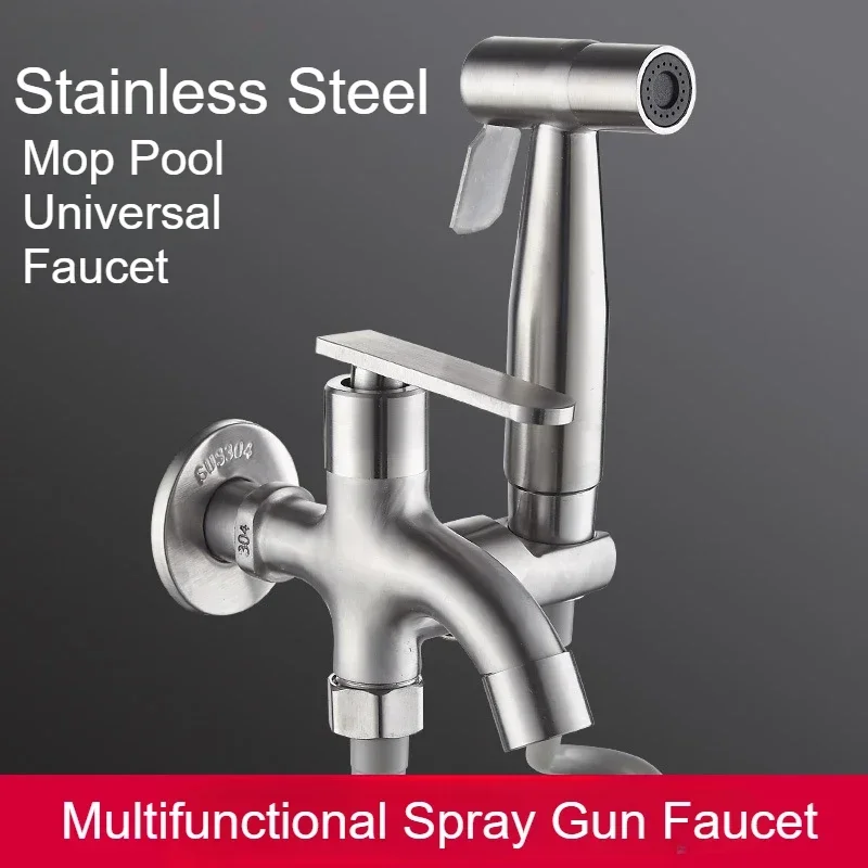 304 Stainless Steel Toilet Bidet Spray Set Multi-functional Toilet Sprayer Handheld Faucet High Pressure Shower Head Kits view 6