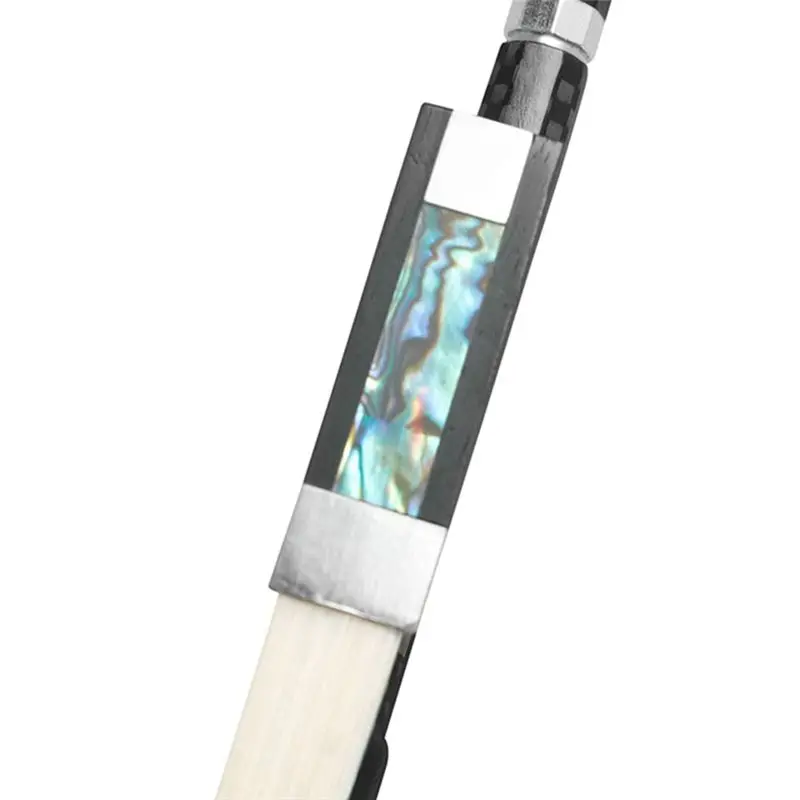 Violin Bow 4/4 Composite Flower Carbon Fiber Pure Horsetail Carved Plus Line Silver Sheepskin Hand Rest Bow-ABHG