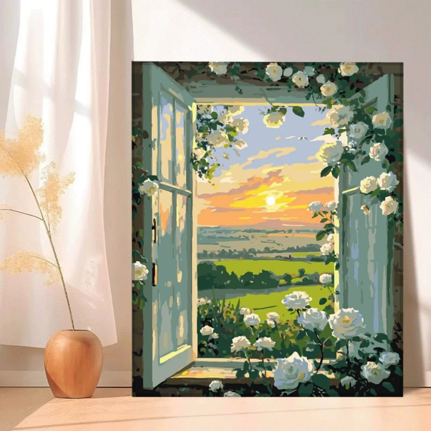 300090-Healing Floral Paint By Numbers Handmade Wall Decor Art