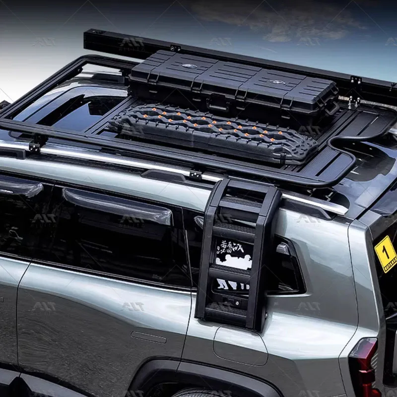 Off-Road Aluminium Alloy Roof Rack Weatherproof Side Box Sturdy Climbing Ladder for Changan Deepal G318 Accessories