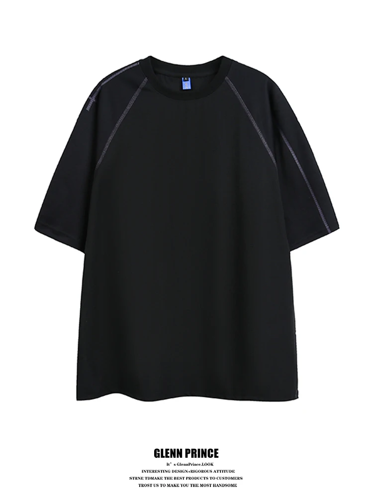 

GPstudio American Style Sporty Loose Fit round Neck Short Sleeve T-Shirt Men Summer High Street Versatile Casual Tee