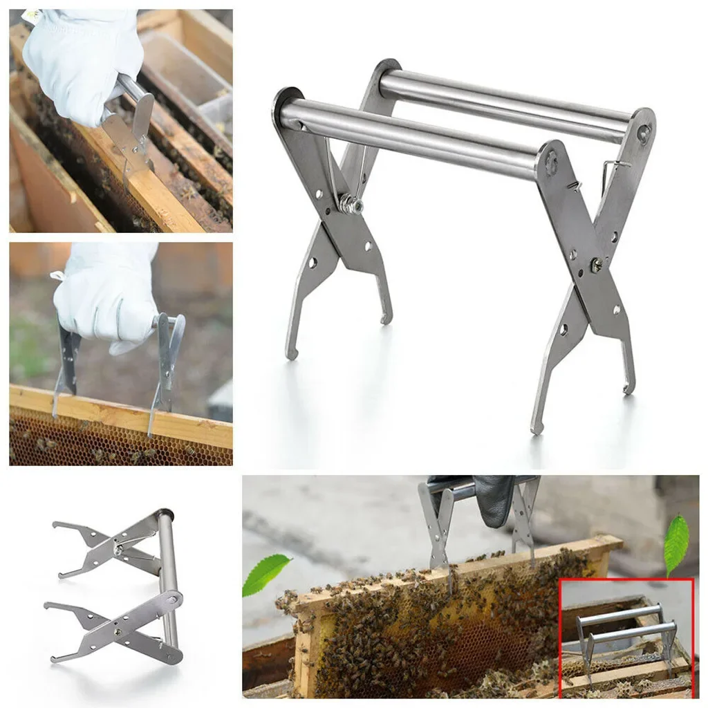 

2 Pcs Stainless Steel Bee Hive Frame Clip Bee Nest Box Frame Holder Capture Grip Beekeeping Equipment Bee Queen Rearing Tool