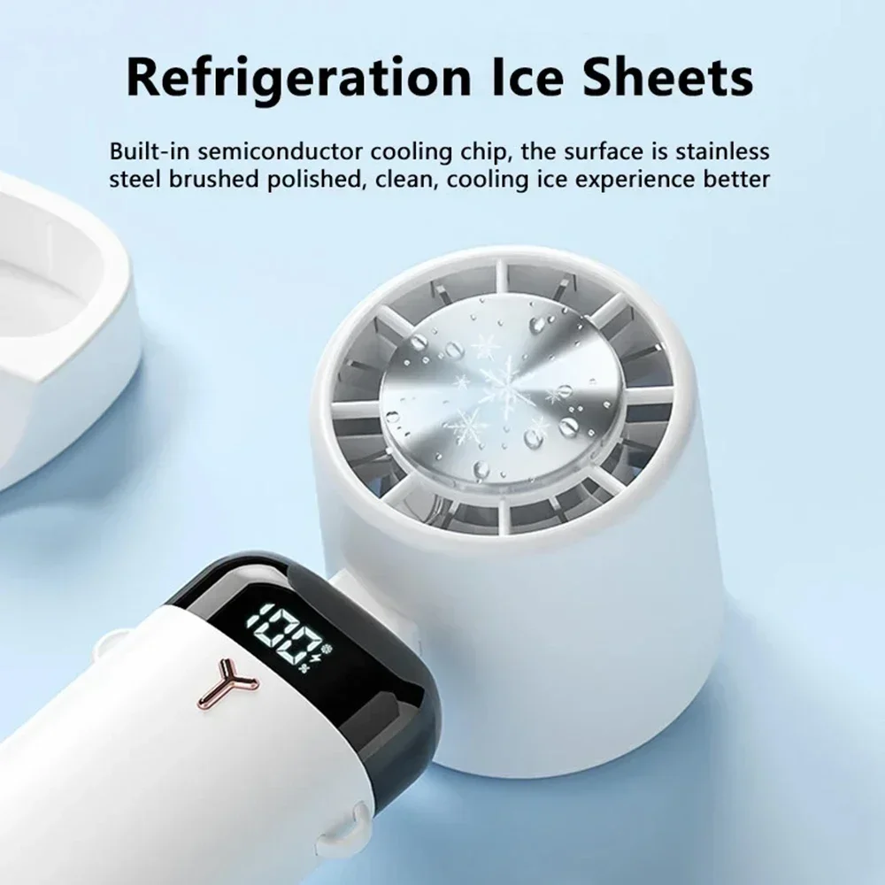 

Portable Hand Fan Air Fan Cooler Outdoor Semiconductor Refrigeration Cooling 3600mAh Battery USB Rechargeable Cold Fan