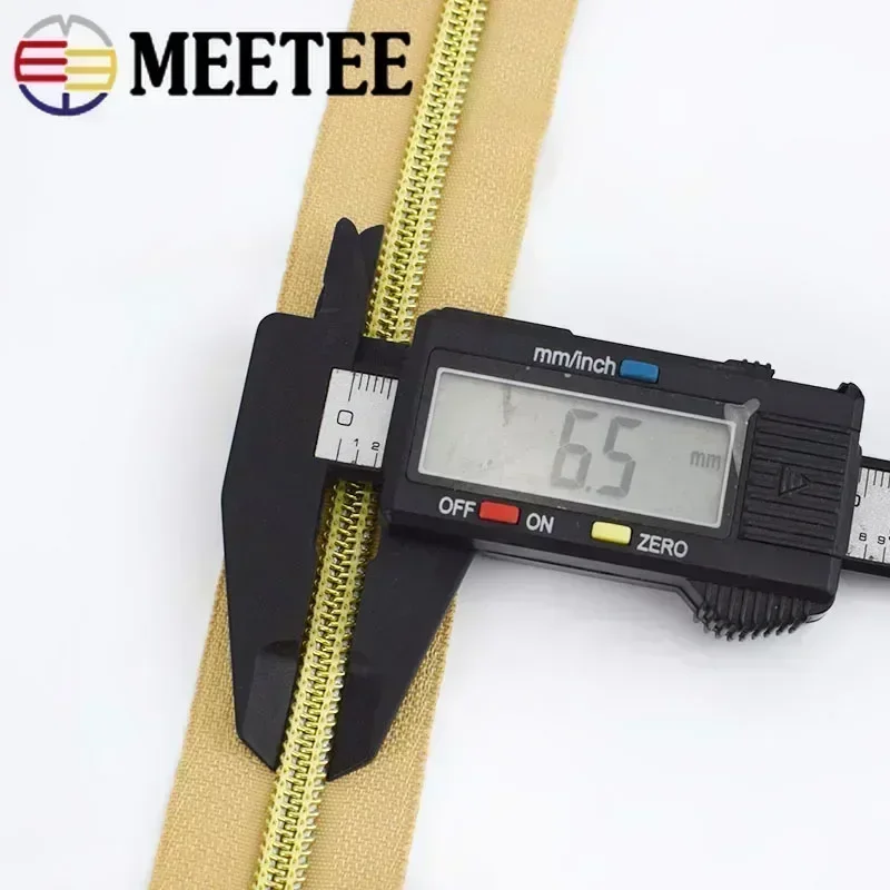 2/5/10/20 م ميتي 5 # النايلون سستة الشريط الذهب والفضة الأسنان لفائف السوستة حقيبة الملابس ديكور البريدي طقم تصليح DIY بها بنفسك الخياطة الملحقات #3