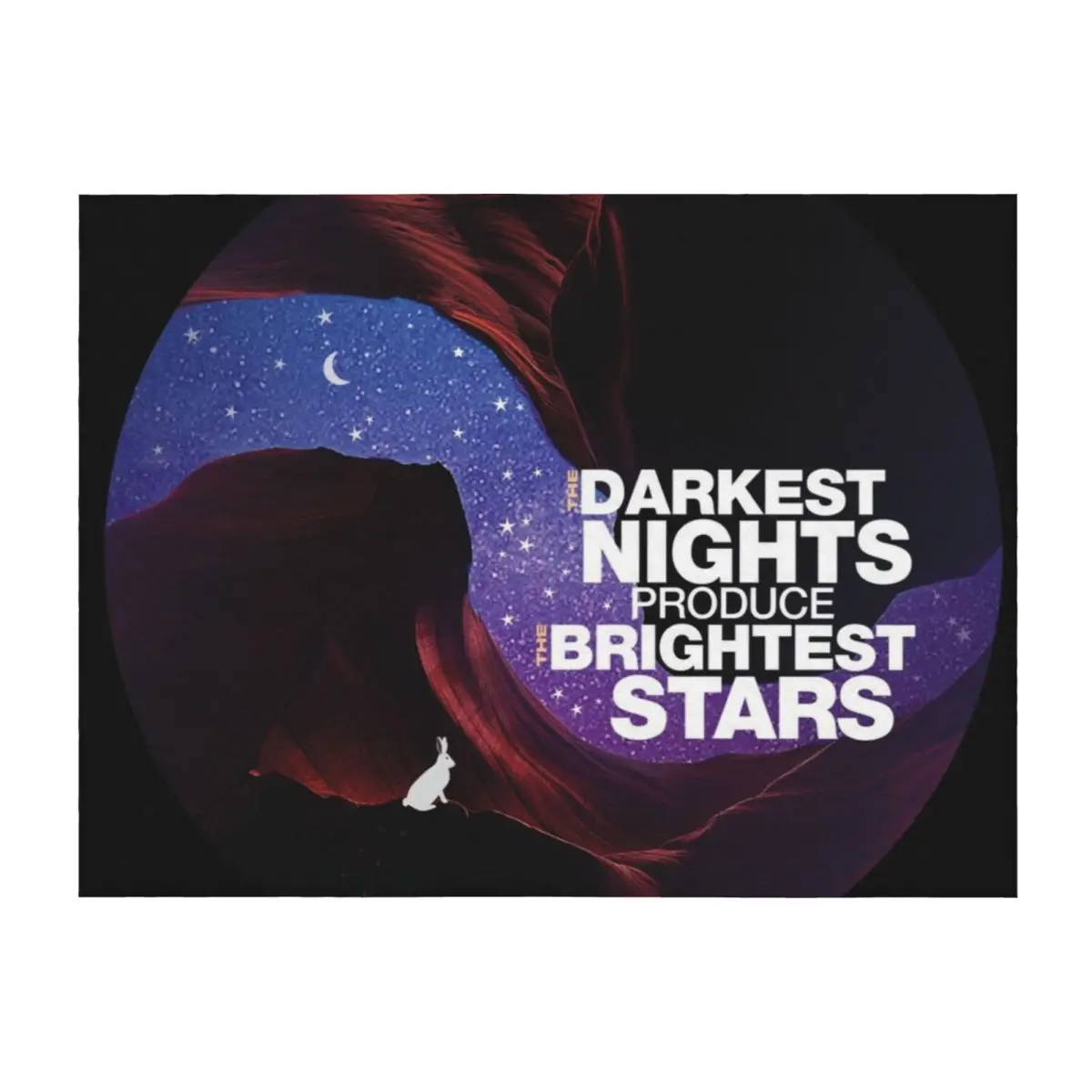 

The Darkest Nights Produce The Brightest Stars-Inspirational Quote T-shirt Throw Blanket sofa bed Travel Soft Big anime Blankets