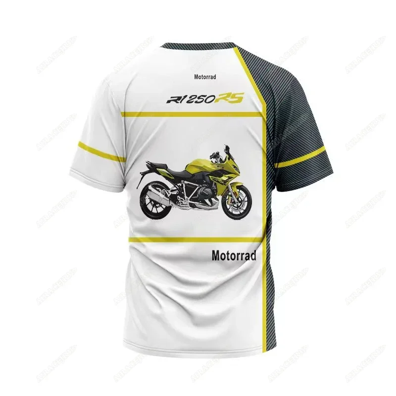 For BMW R1250 RS Motorrad ADVENTURE Sports Racing Motorcycle Motos Riding Motocross Summer Breathable Quick Dry T-shirt Men's