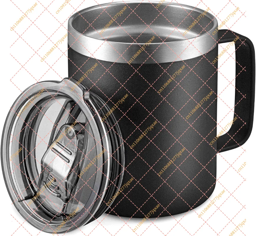 12 oz Stainless Steel Insulated Coffee Mug Tumbler with Handle and Lid for Hot & Cold Drinks