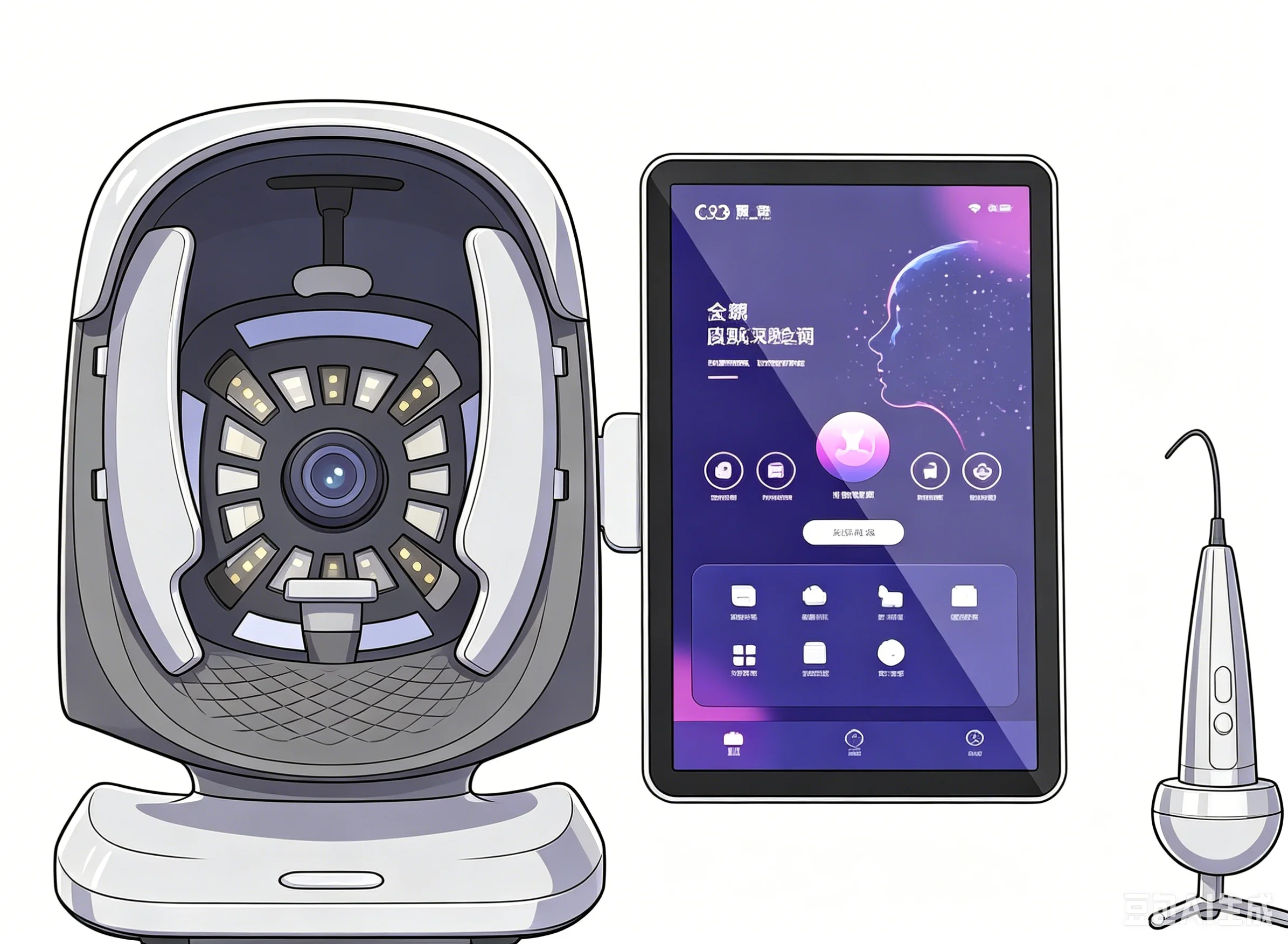 Mecavie Ai Skin And Scalp Analyzer Machine High Precision Facial Skin Detector Supports Sunscreen Efficacy Test And Professional