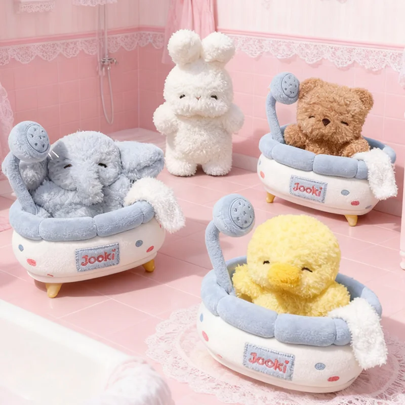 Kawaii فقاعة حمام سلسلة ألعاب من القطيفة لطيف بطة الدب أرنب دمية على شكل حيوان مضحك سطح المكتب زخرفة رائعة الديكور هدية للأطفال #2